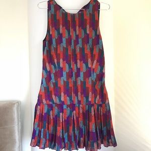 🧵NWOT Fossil Abstract Dropwaist Pleated Dress